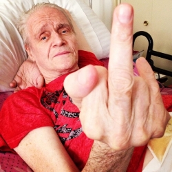 kim fowley gives the finger